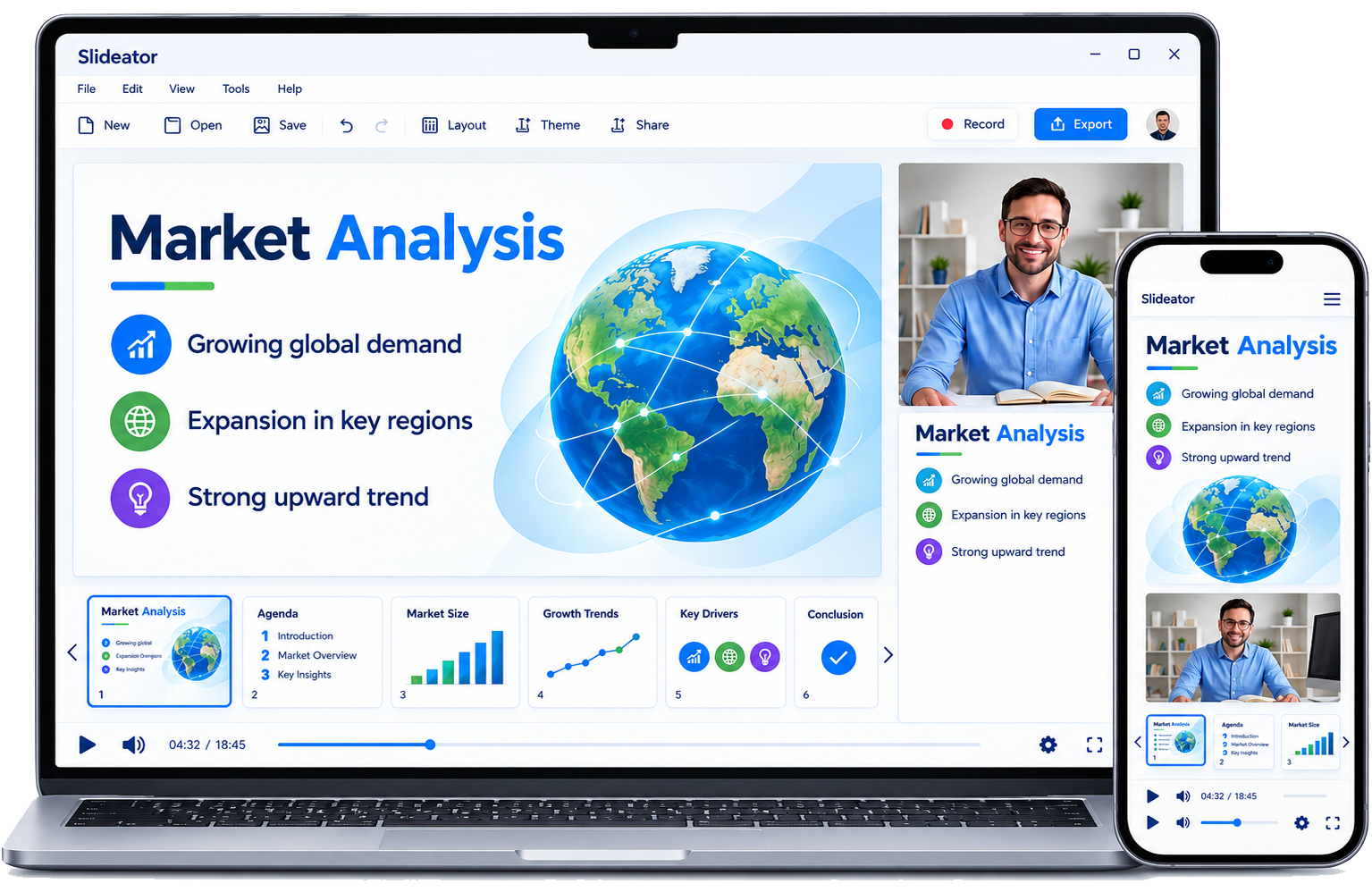 Record and share PowerPoint presentations with audio and video