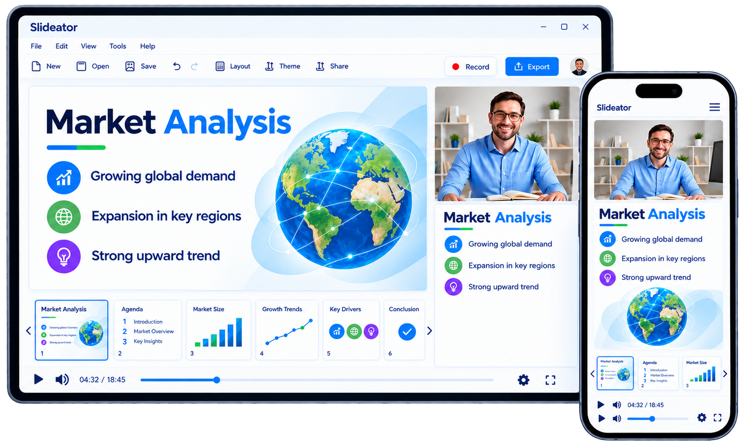 Record and share PowerPoint presentations with audio and video