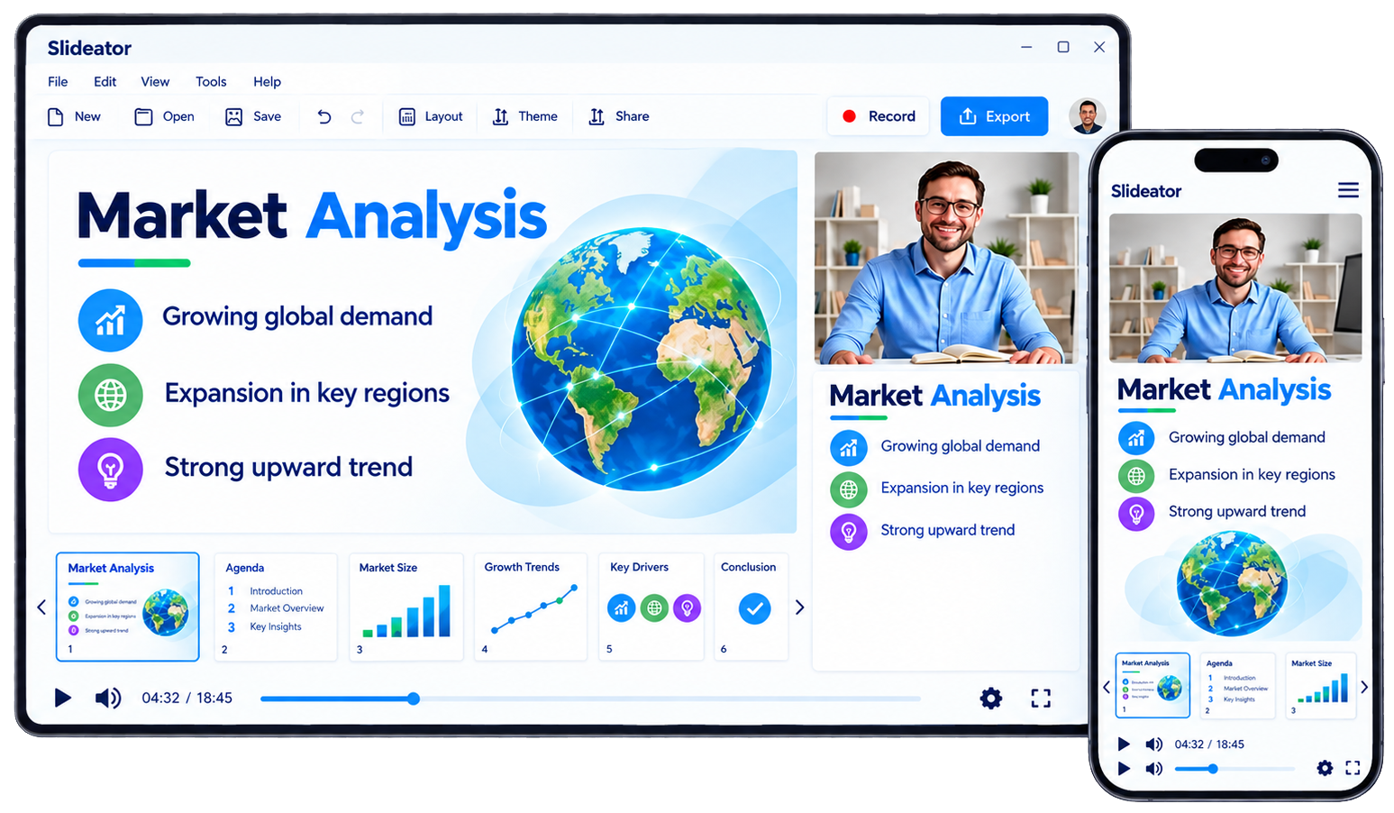 Record and share PowerPoint presentations with audio and video
