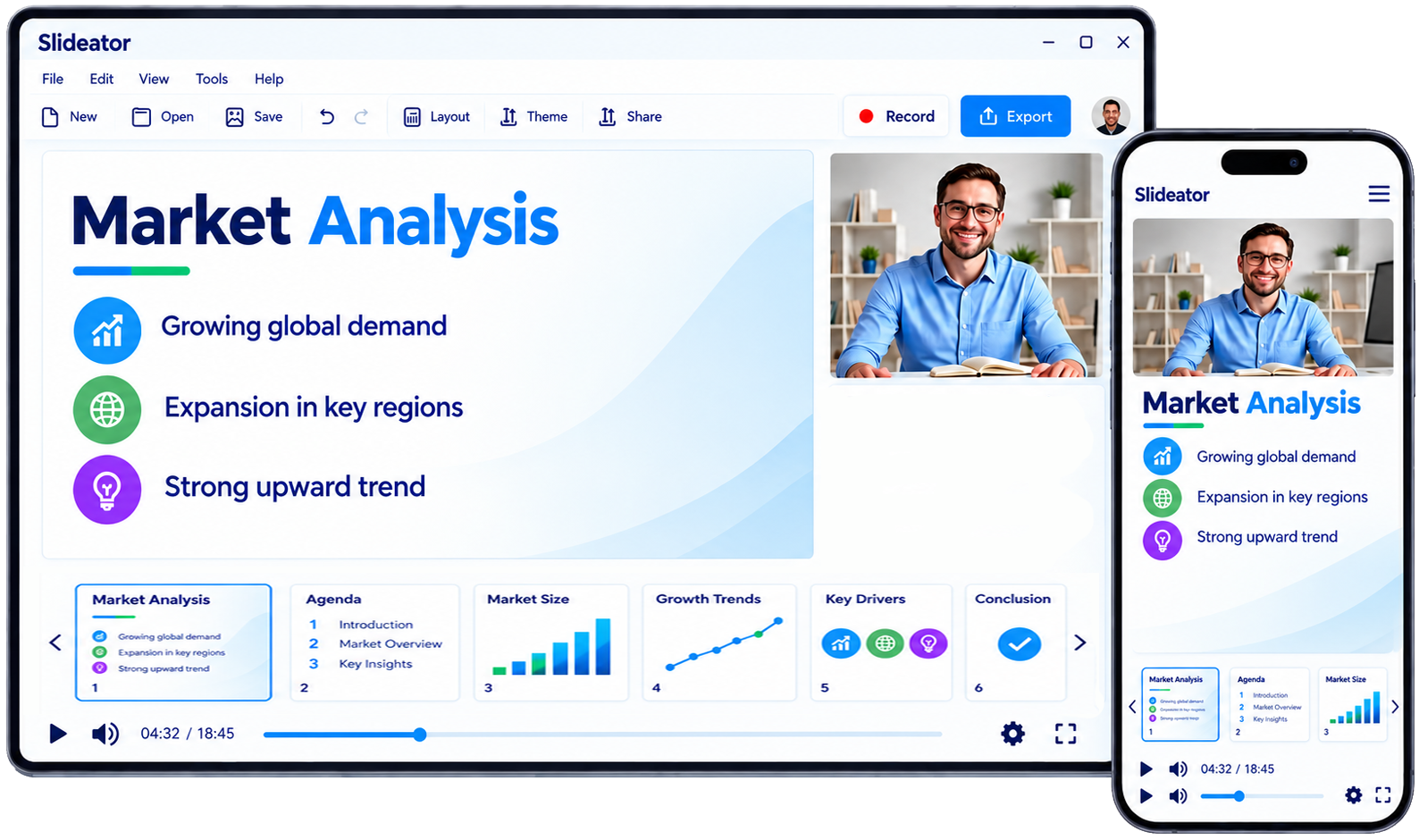 Record and share PowerPoint presentations with audio and video