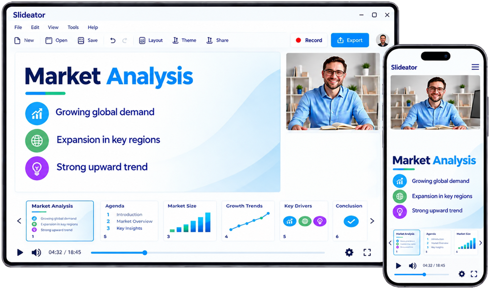 Record and share PowerPoint presentations with audio and video