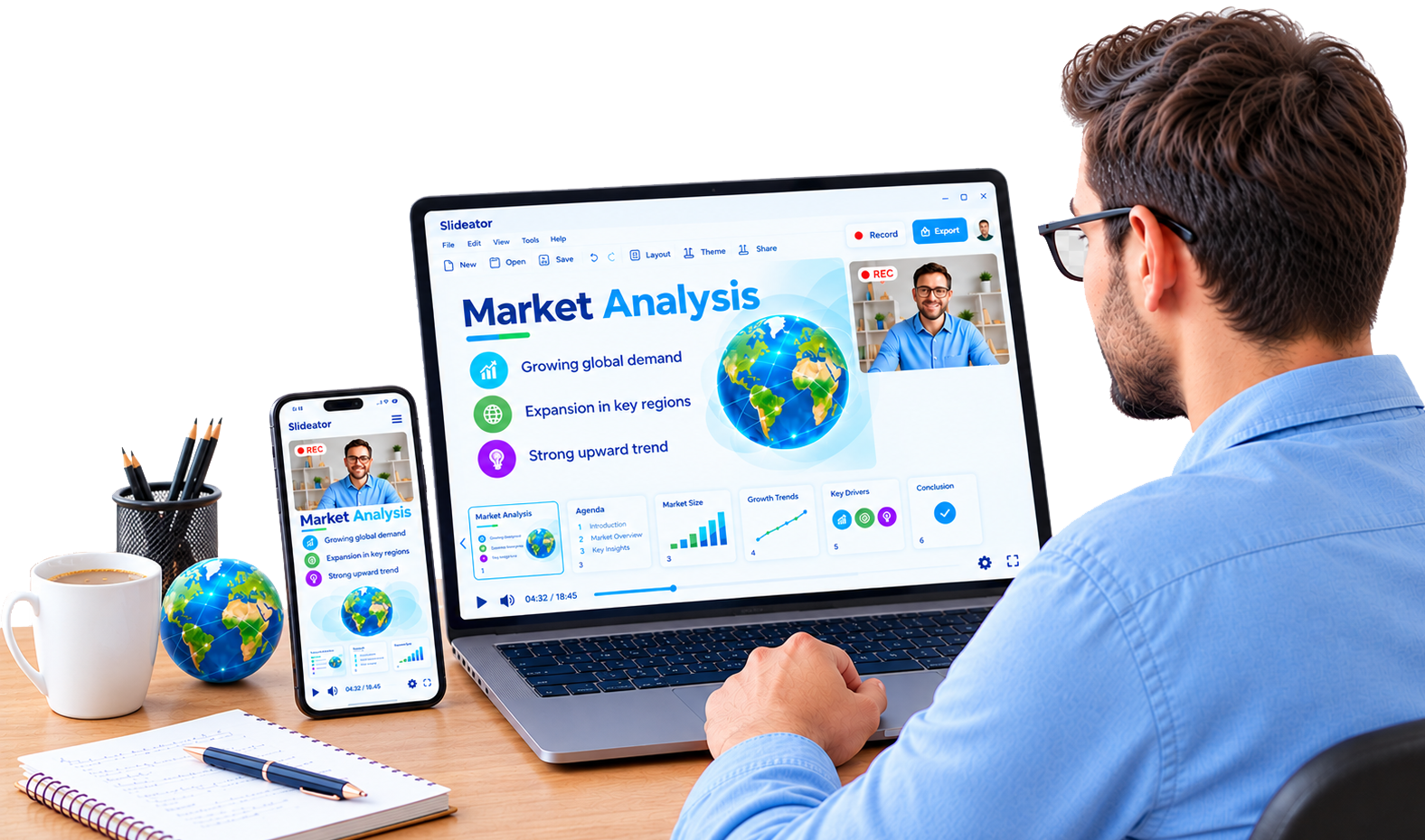 Record and share PowerPoint presentations with audio and video