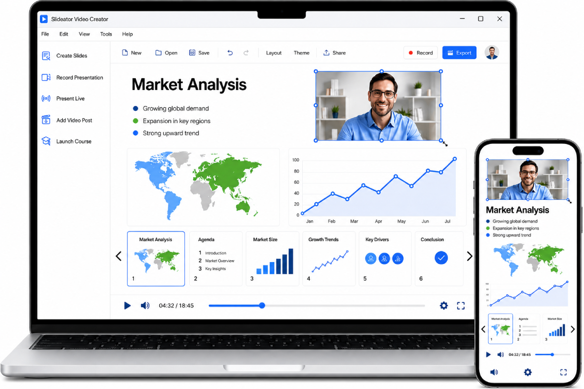 Record and share PowerPoint presentations with audio and video